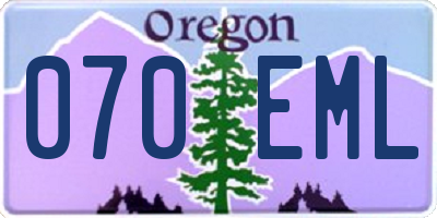 OR license plate 070EML