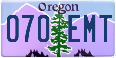 OR license plate 070EMT