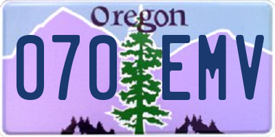 OR license plate 070EMV