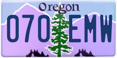 OR license plate 070EMW