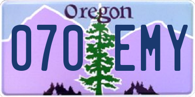 OR license plate 070EMY