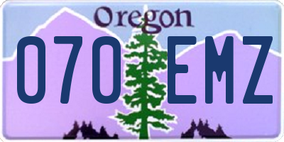 OR license plate 070EMZ