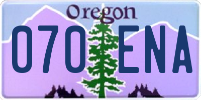 OR license plate 070ENA