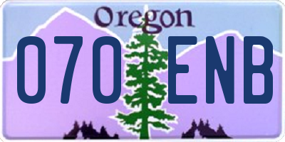 OR license plate 070ENB