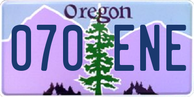 OR license plate 070ENE
