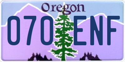 OR license plate 070ENF