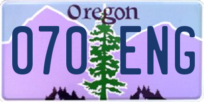 OR license plate 070ENG