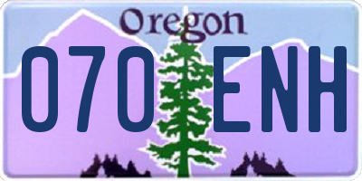OR license plate 070ENH