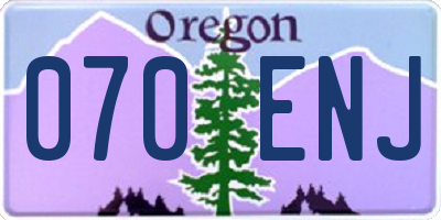 OR license plate 070ENJ
