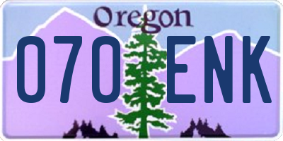 OR license plate 070ENK