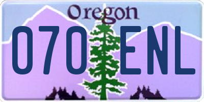 OR license plate 070ENL