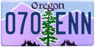 OR license plate 070ENN