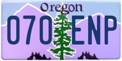 OR license plate 070ENP