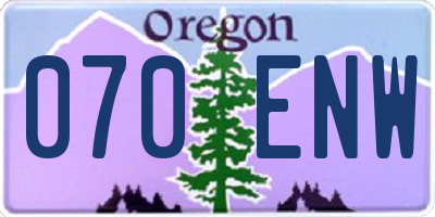 OR license plate 070ENW