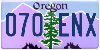 OR license plate 070ENX