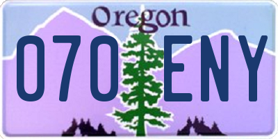OR license plate 070ENY