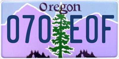 OR license plate 070EOF