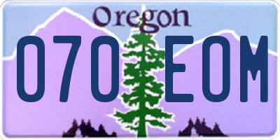 OR license plate 070EOM