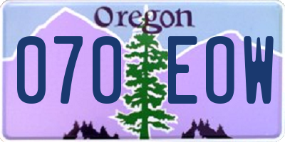 OR license plate 070EOW