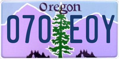 OR license plate 070EOY
