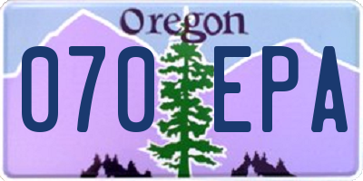 OR license plate 070EPA