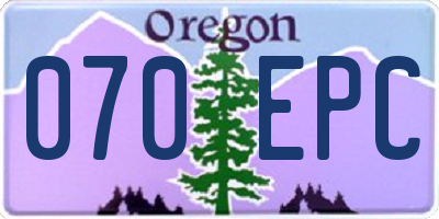 OR license plate 070EPC