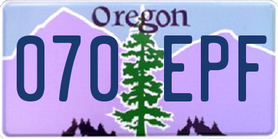 OR license plate 070EPF