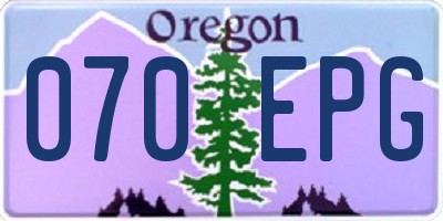OR license plate 070EPG