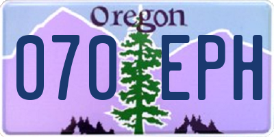 OR license plate 070EPH