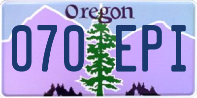 OR license plate 070EPI