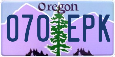OR license plate 070EPK