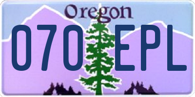 OR license plate 070EPL
