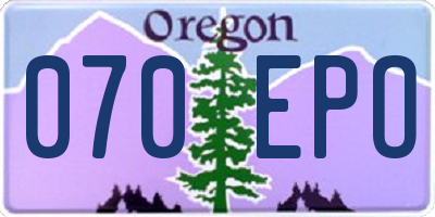 OR license plate 070EPO