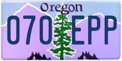 OR license plate 070EPP