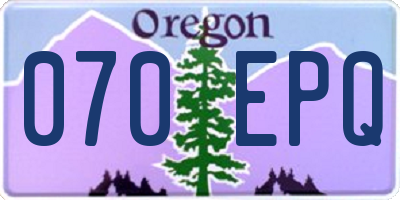 OR license plate 070EPQ