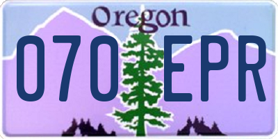 OR license plate 070EPR
