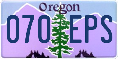 OR license plate 070EPS