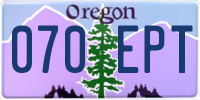 OR license plate 070EPT