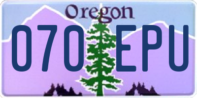 OR license plate 070EPU