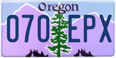 OR license plate 070EPX