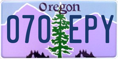 OR license plate 070EPY