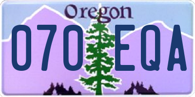 OR license plate 070EQA