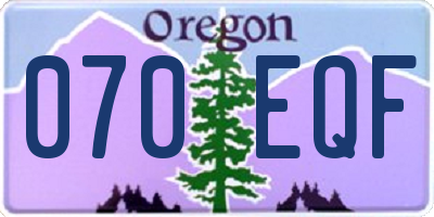 OR license plate 070EQF