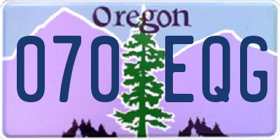 OR license plate 070EQG