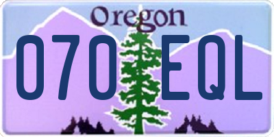OR license plate 070EQL