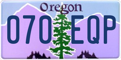 OR license plate 070EQP