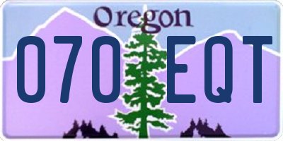 OR license plate 070EQT