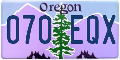 OR license plate 070EQX