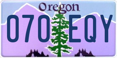 OR license plate 070EQY