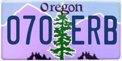 OR license plate 070ERB